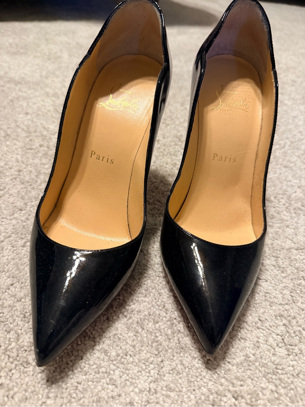 Christian Louboutin Black Patent Pointed Pumps